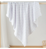 Nola Tawk Fleur De Bleu Organic Cotton Muslin Quilt and Bib | Louisiana Baby Gift Bundle