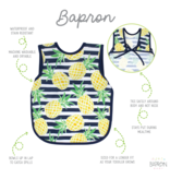 BapronBaby Bapron Bib Apron | Toddler (6m-3T) | Summer Stripes Pineapple