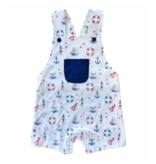 Baby Loren Ahoy Sailor Pima Romper - Blue