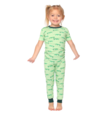 Southern Slumber Light Green Alligator 2 Piece Bamboo PJ Set