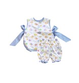 Lulu Bebe Fishy Bow Trim Bib & Bloomer Set - Girl