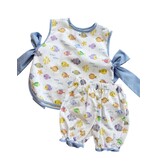Lulu Bebe Fishy Bow Trim Bib & Bloomer Set - Girl