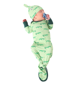 Southern Slumber Light Green Alligator Bamboo Knotted Gown