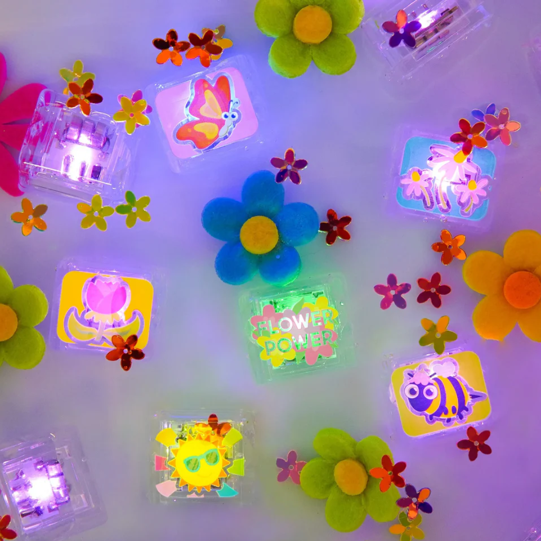 Glo Pals Glo Pals Light-Up Sensory Cubes 6 pack | Flower Power Limited Edition