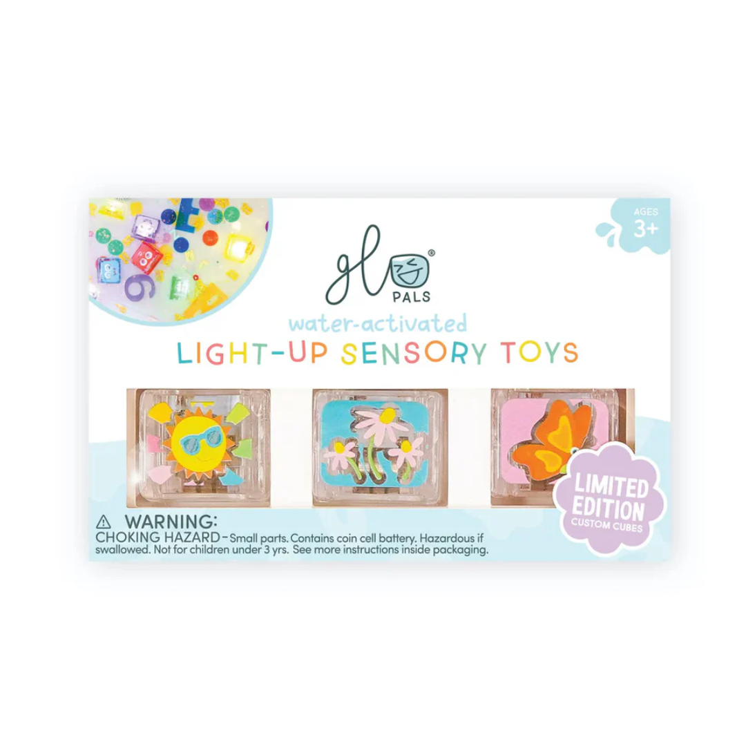 Glo Pals Glo Pals Light-Up Sensory Cubes 6 pack | Flower Power Limited Edition