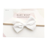 Baby Wisp Emma Fabric Baby Bow Infant Headband  White