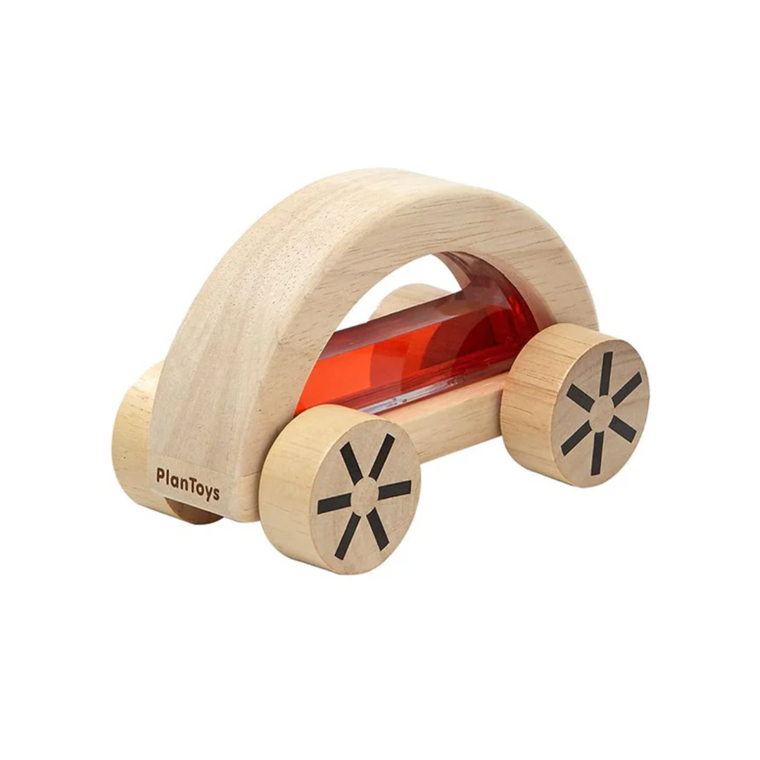 PlanToys Wautomobile Water Filled Wooden Toy Car - Red