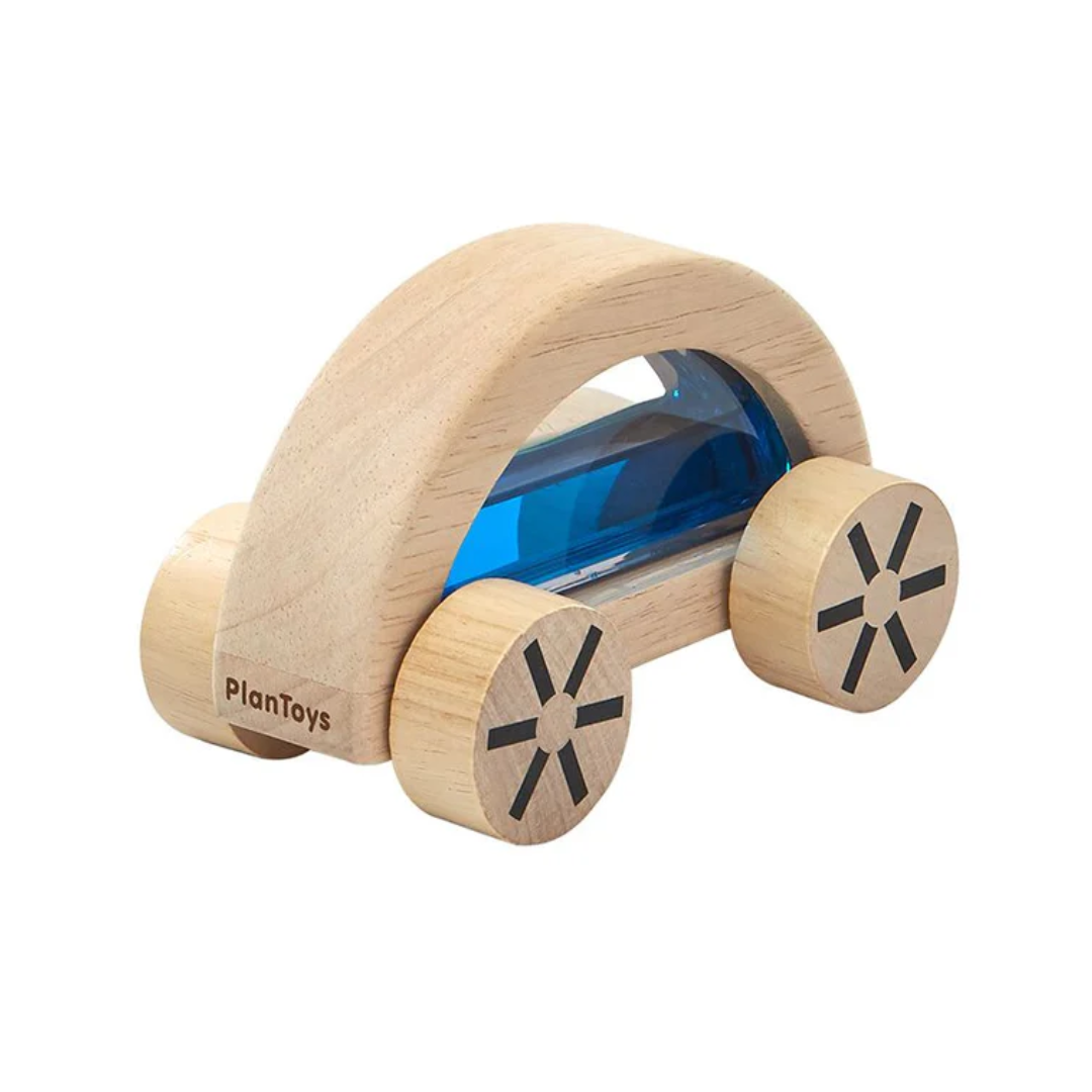 PlanToys Wautomobile Water Filled Wooden Toy Car - Blue