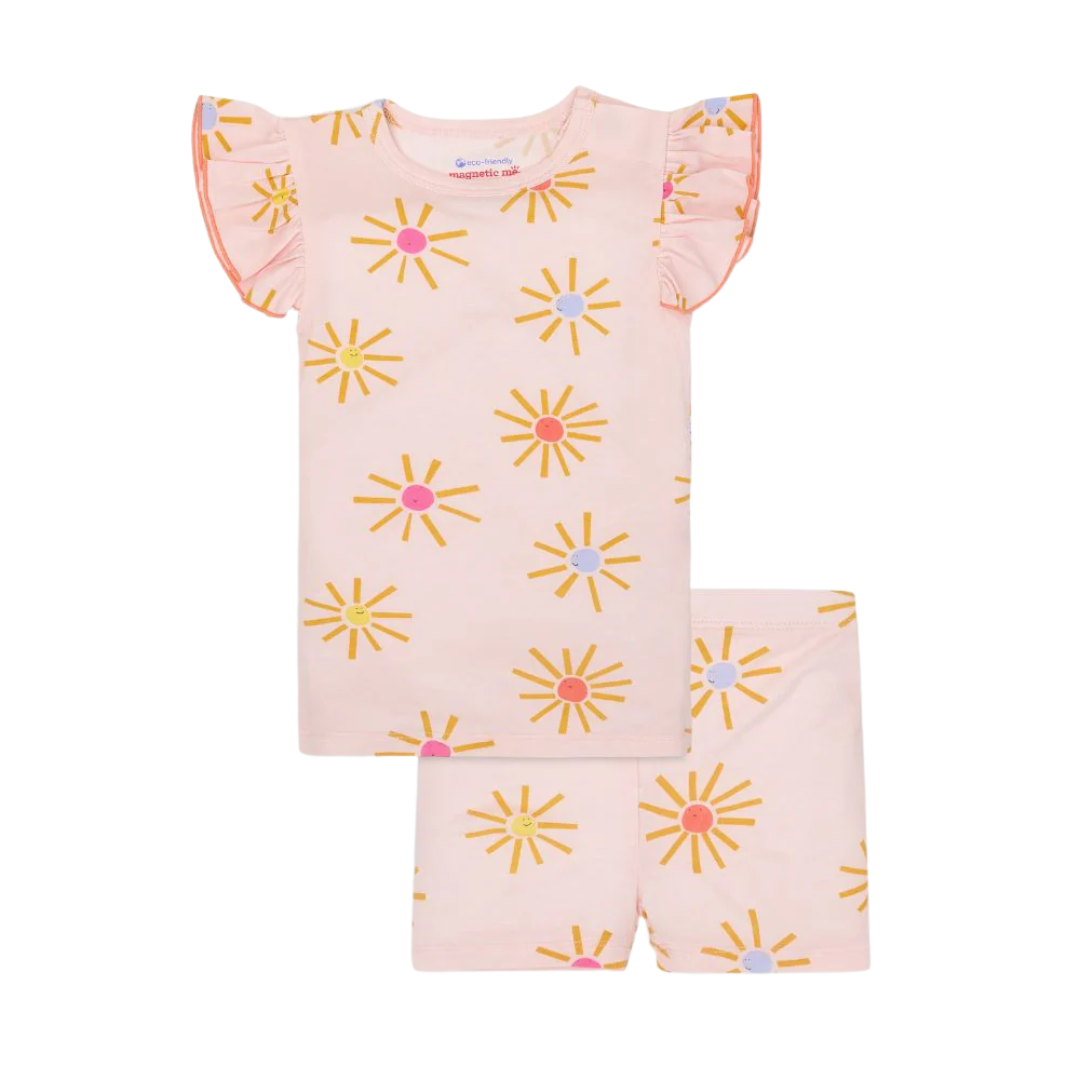Magnetic Me Put on Your Sunnies Modal Ruffle Short Sleeve Short Pajamas