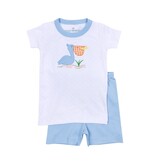 Magnolia Baby Pelican Bay Applique Pima Short Pajamas | Light Blue