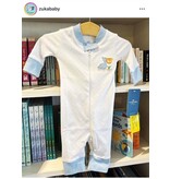 Magnolia Baby Pelican Bay Applique Pima Zipper Pajamas | Light Blue
