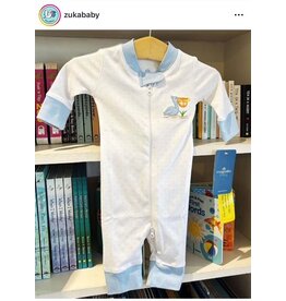 Magnolia Baby Pelican Bay Applique Pima Zipper Pajamas | Light Blue
