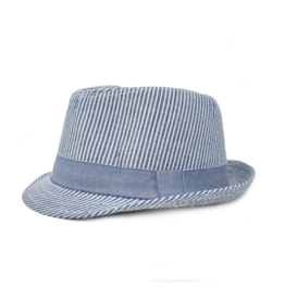 Fedora Club Hat UPF 50+ | Chambray Stripe Seersucker