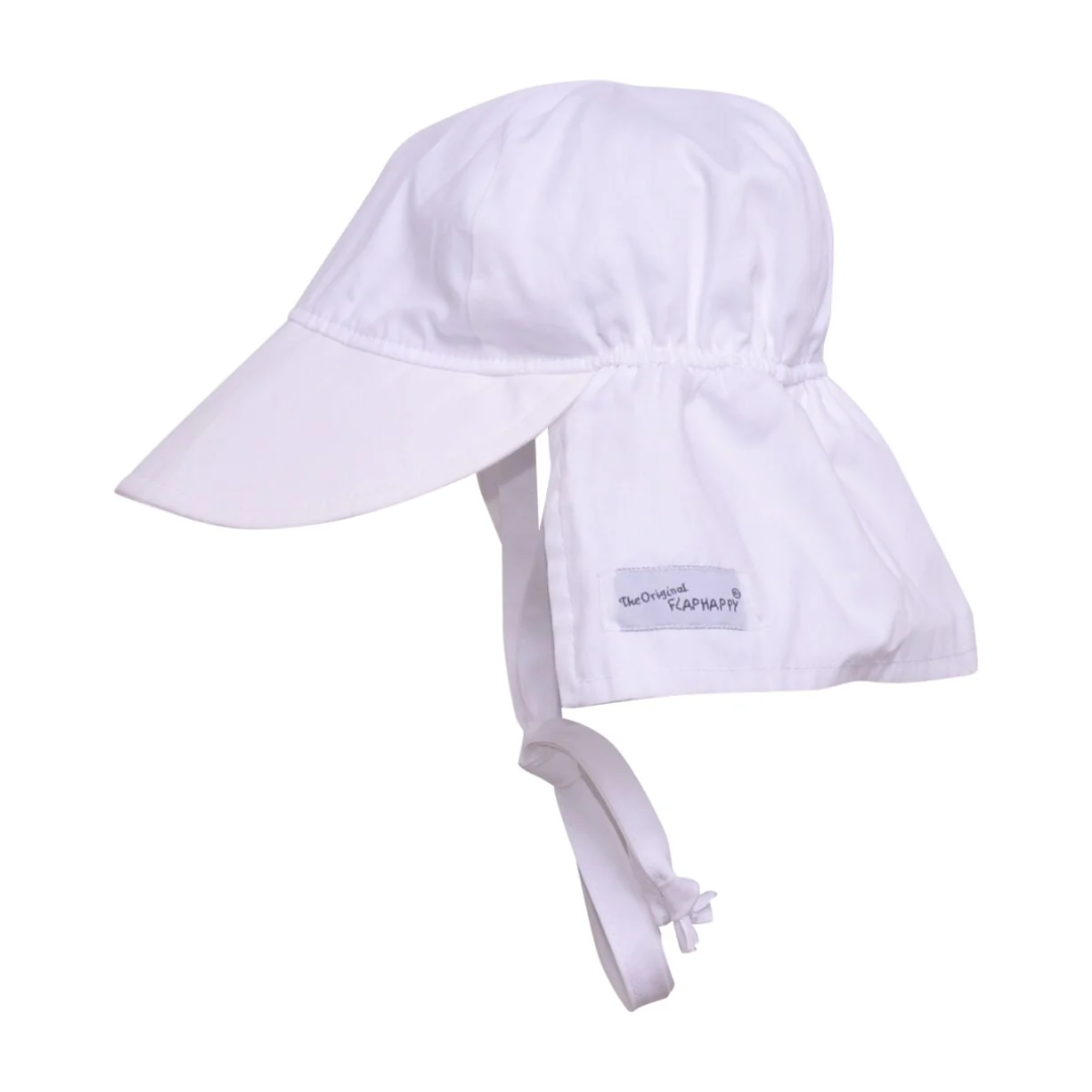 Original Flap Hat with Ties UPF 50+  | White