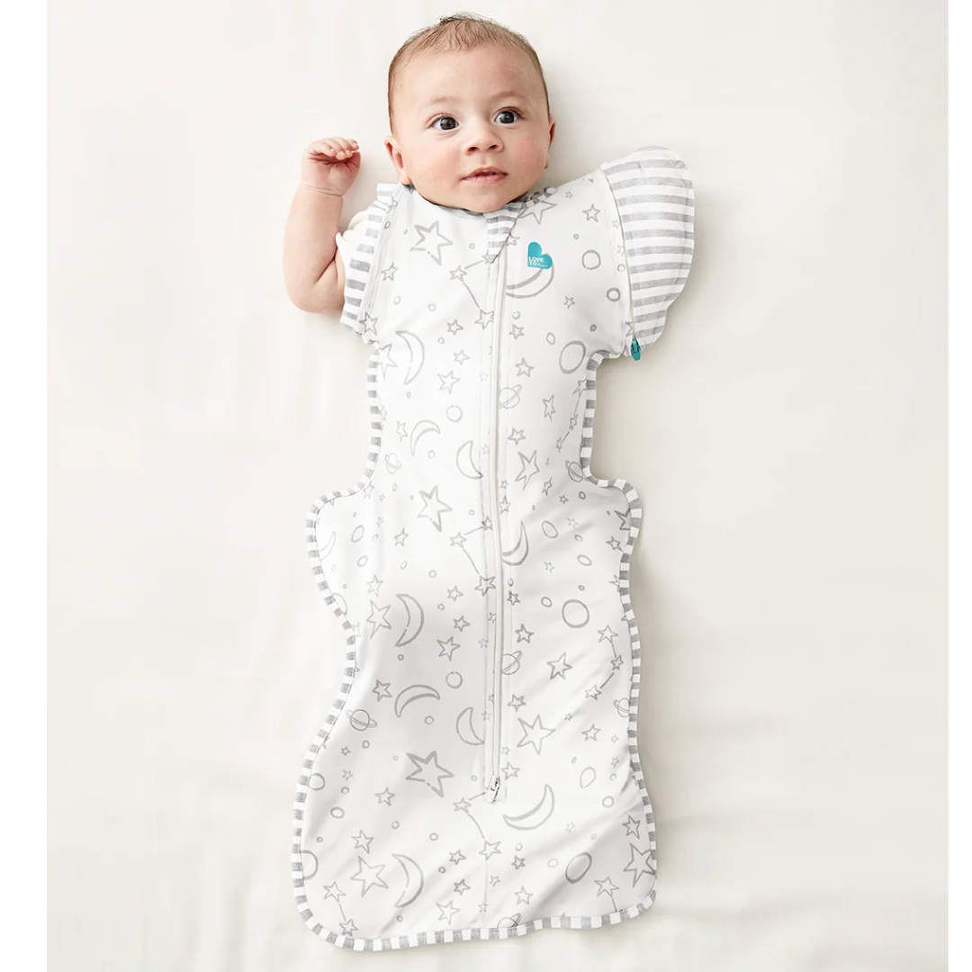 Love to Dream Love to Dream Swaddle UP Silky Lux Bamboo Transition Sleep Bag   | Moon and Stars MED (13-19lbs)