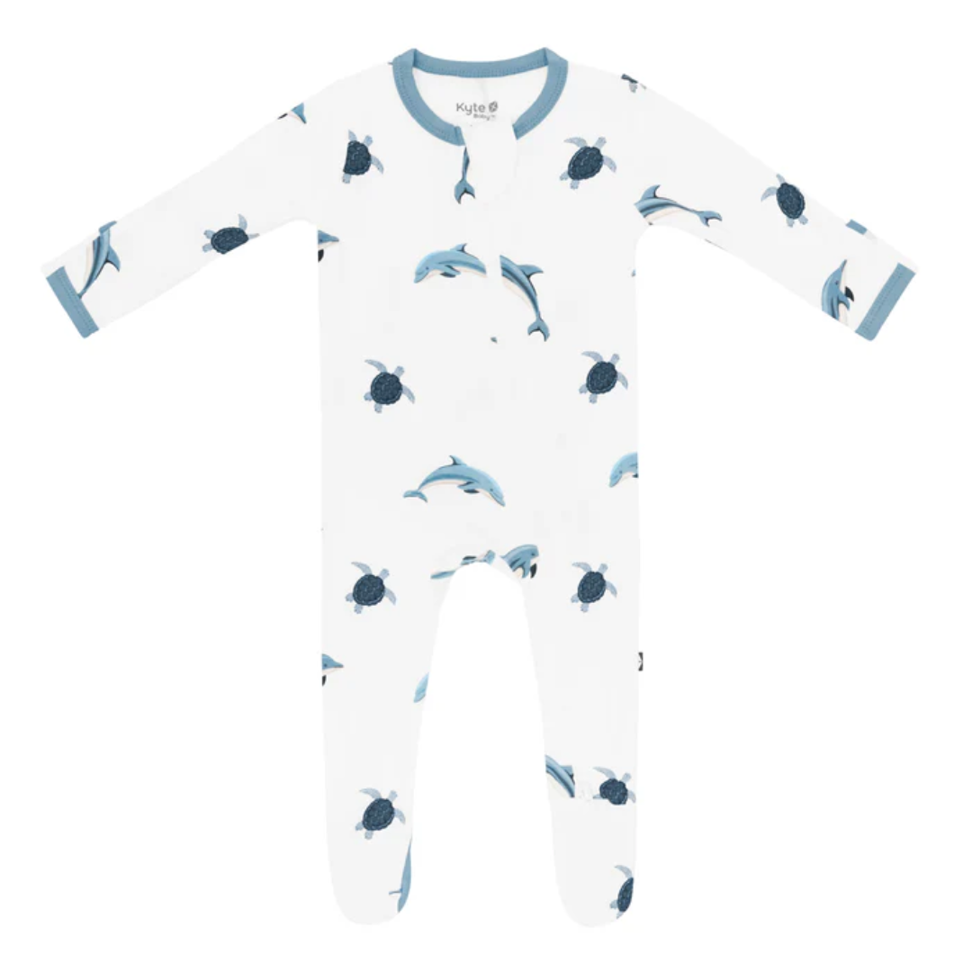 Kyte Baby Kyte Bamboo Zippered Footie | Dolphin
