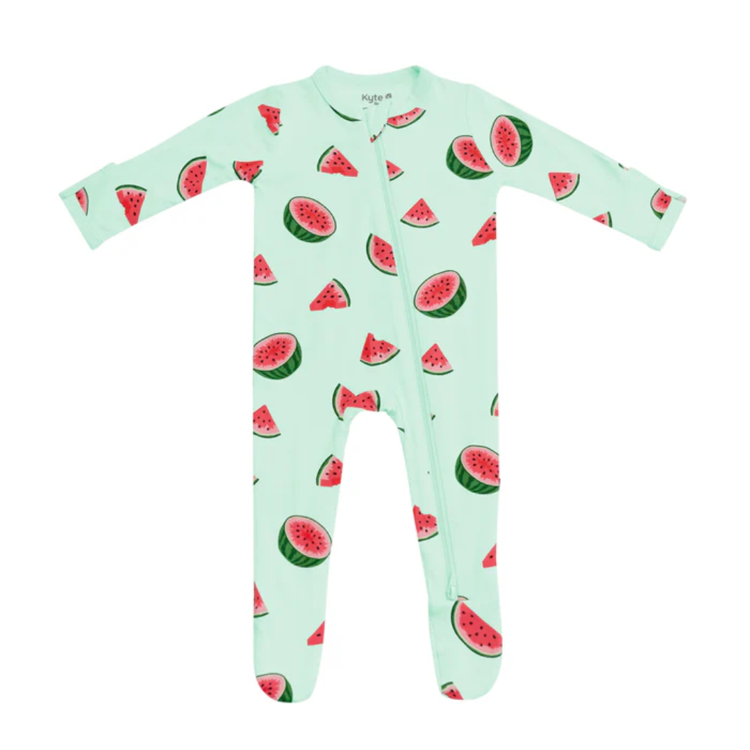 Kyte Baby Kyte Bamboo Zippered Footie | Watermelon