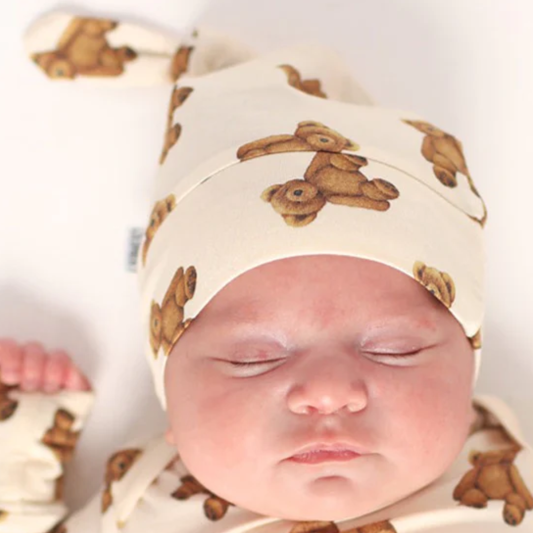 Southern Slumber Teddy Bear Bamboo Knotted Hat