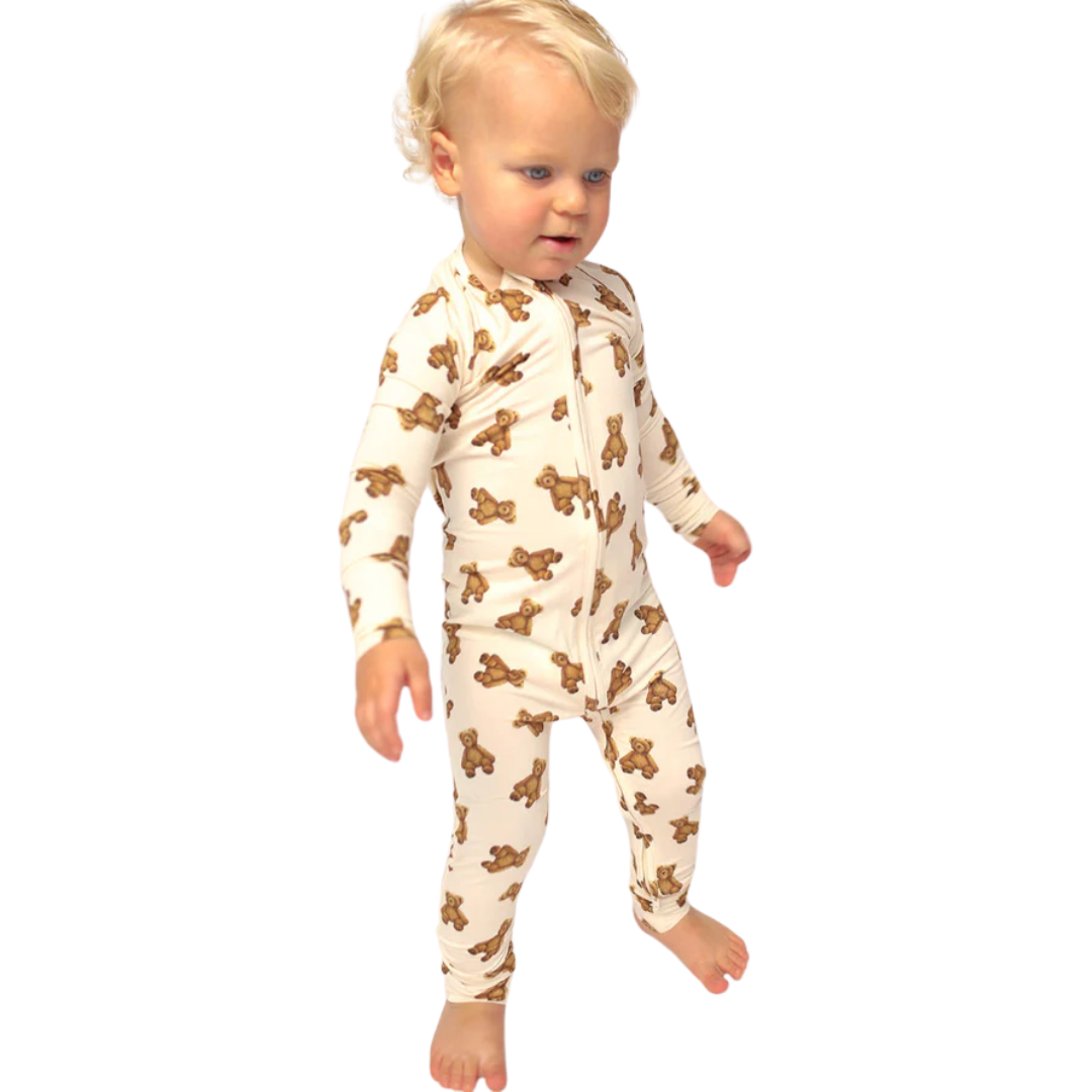 Southern Slumber Teddy Bear Double Zipper Bamboo Sleeper