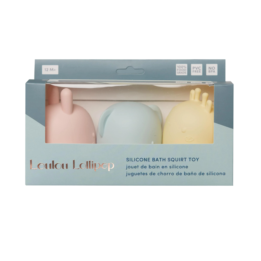Loulou Lollipop Silicone Squirt Bath Toy Set Pastel