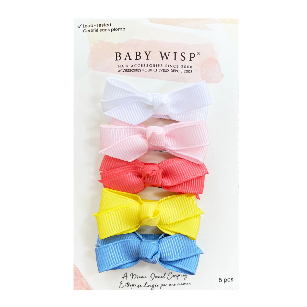 Baby Wisp 5 Chelsea Boutique Bows on Snap Clips | Sea La Vie