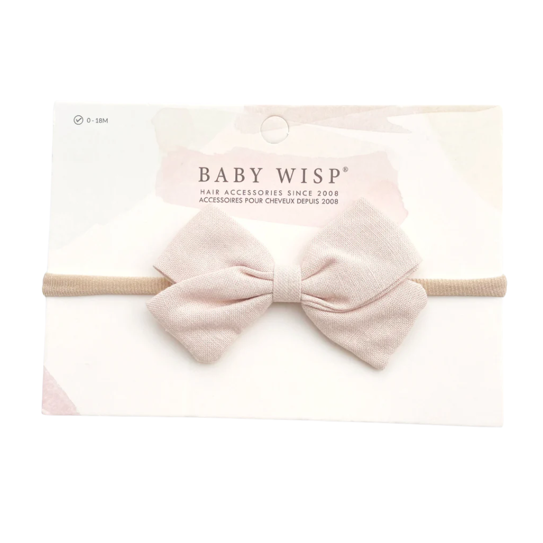 Baby Wisp Emma Fabric Baby Bow Infant Headband  Light Pink