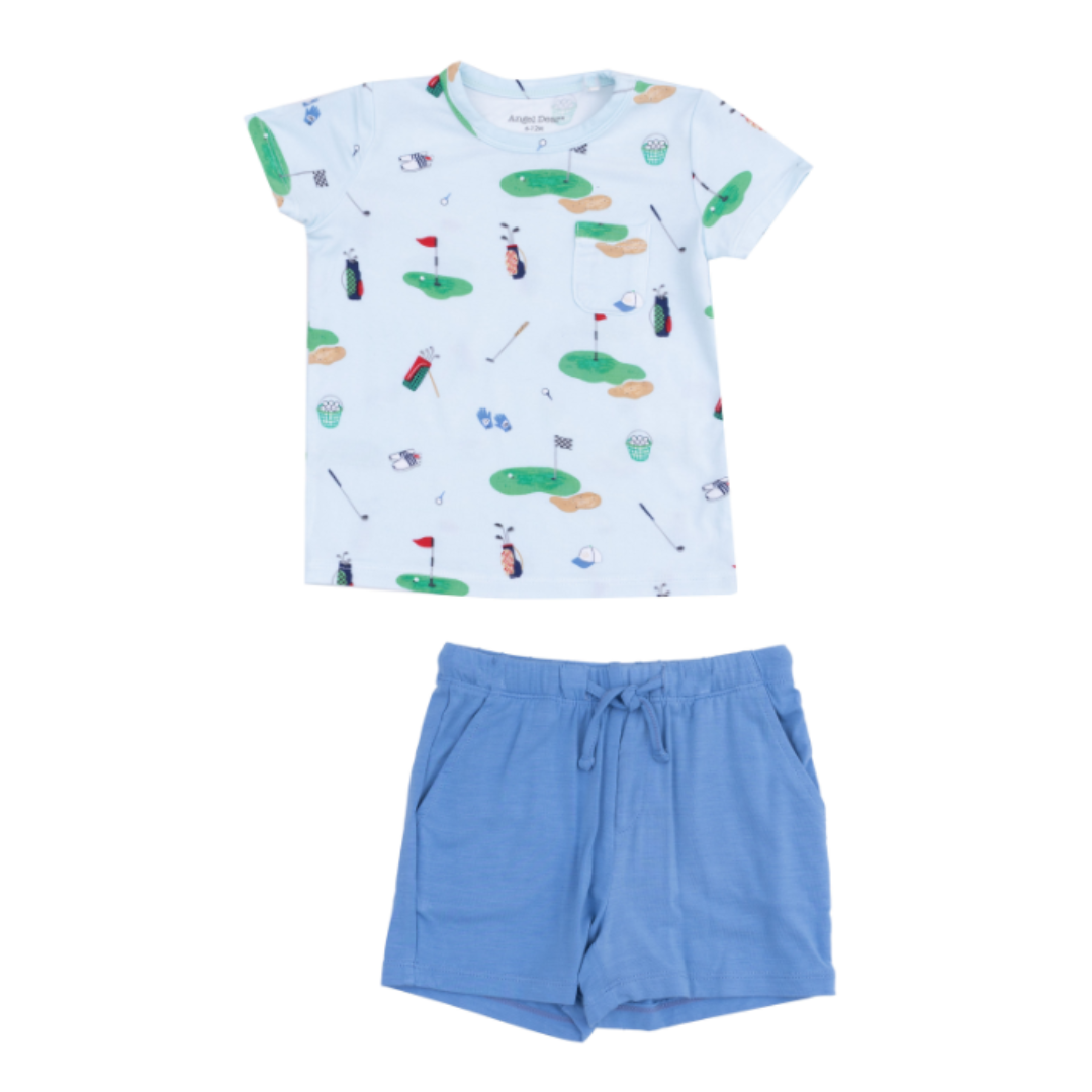 Angel Dear Golf Things Crew Neck Tee and Short Set