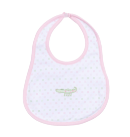 Magnolia Baby Alligator Pie Pink Pima Embroidered Bib
