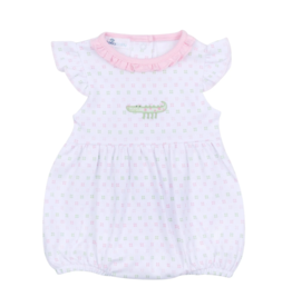 Magnolia Baby Alligator Pie Pink Pima Embroidered Flutters Bubble