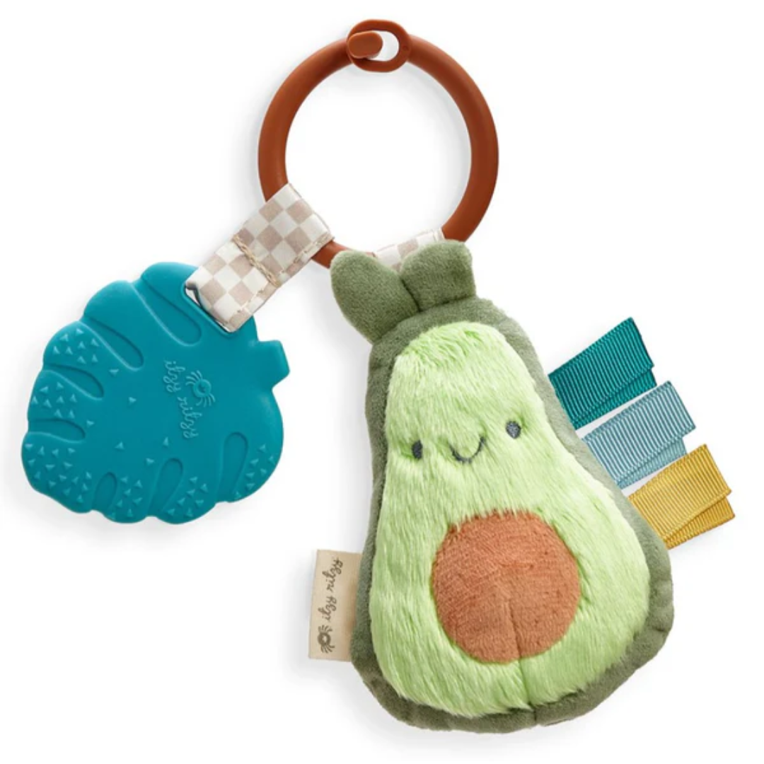 Itzy Ritzy Itzy Pal Natural Plush Teether Sensory Travel Toy | Avocado