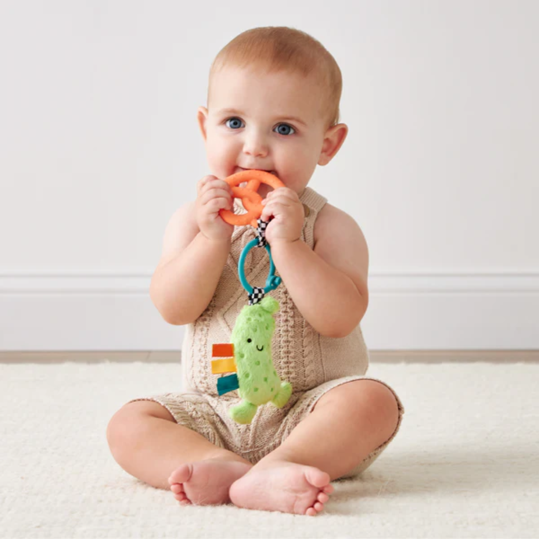 Itzy Ritzy Itzy Pal Natural Plush Teether Sensory Travel Toy | Parker the Pickle