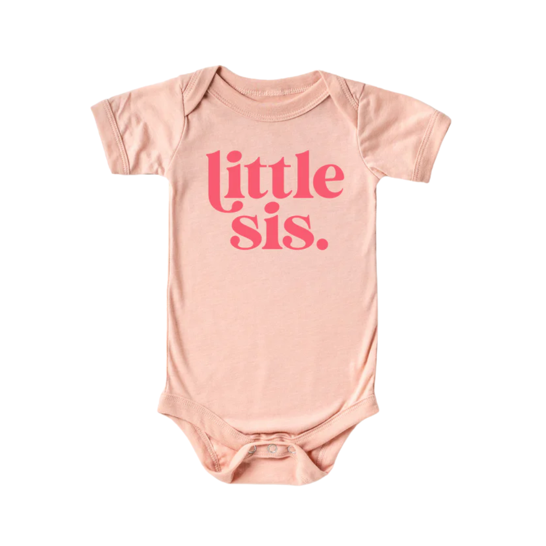 Benny & Ray Apparel Little Sister Sibling Infant Bodysuit | Peach