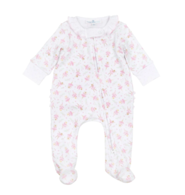 Magnolia Baby Twinkle Toes Pink Printed Zipper Footie