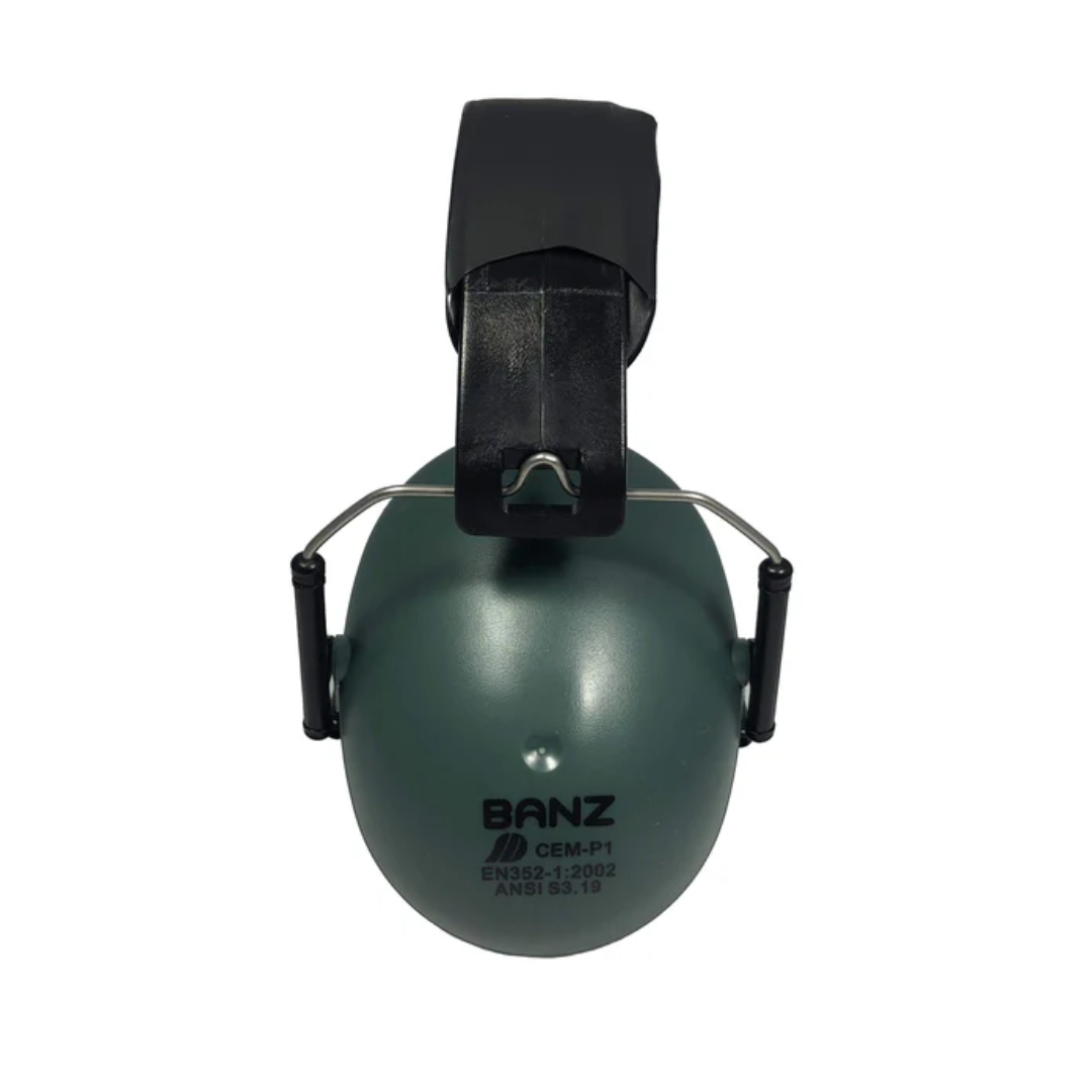 Banz Banz Hear No Blare Kids Earmuffs (Ages 2-12) Dark Green