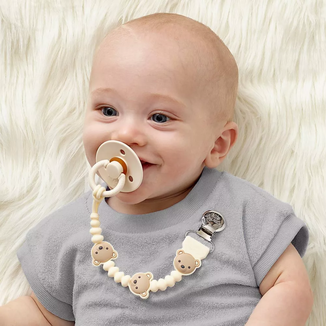 Itzy Ritzy Sweetie Strap Plus Toy and Paci Clip | Teddy Bear
