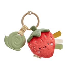 Itzy Ritzy Itzy Pal Natural Plush Teether Sensory Travel Toy | Strawberry