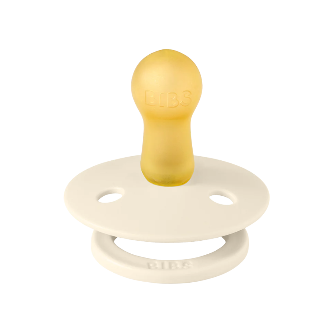 BIBS BIBS Original Natural Rubber Round Pacifier (2 Pack) | Ivory Blush