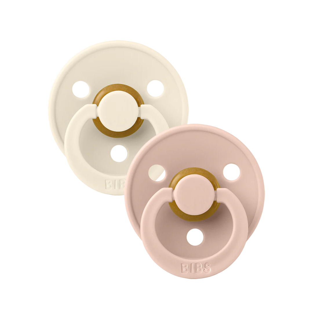 BIBS BIBS Original Natural Rubber Round Pacifier (2 Pack) | Ivory Blush