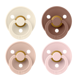 BIBS BIBS Original Natural Rubber Round Pacifier | 4 Pack (Size 1) 0-6M