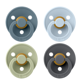 BIBS BIBS Original Natural Rubber Round Pacifier | 4 Pack (Size 2) 6-18M