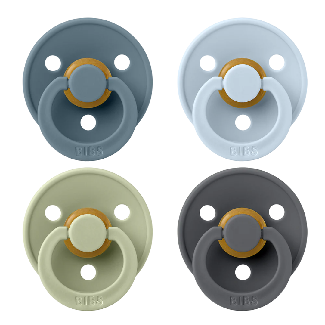 BIBS BIBS Original Natural Rubber Round Pacifier | 4 Pack (Size 2) 6-18M