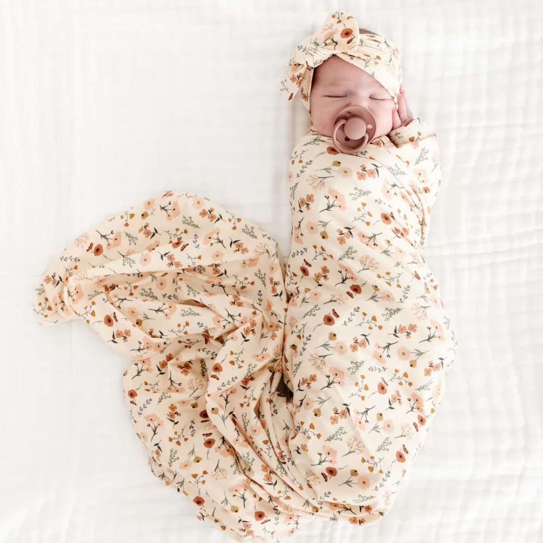 Lou Lou and Company Rachel Newborn Headband|Swaddle|Mitt Bundle