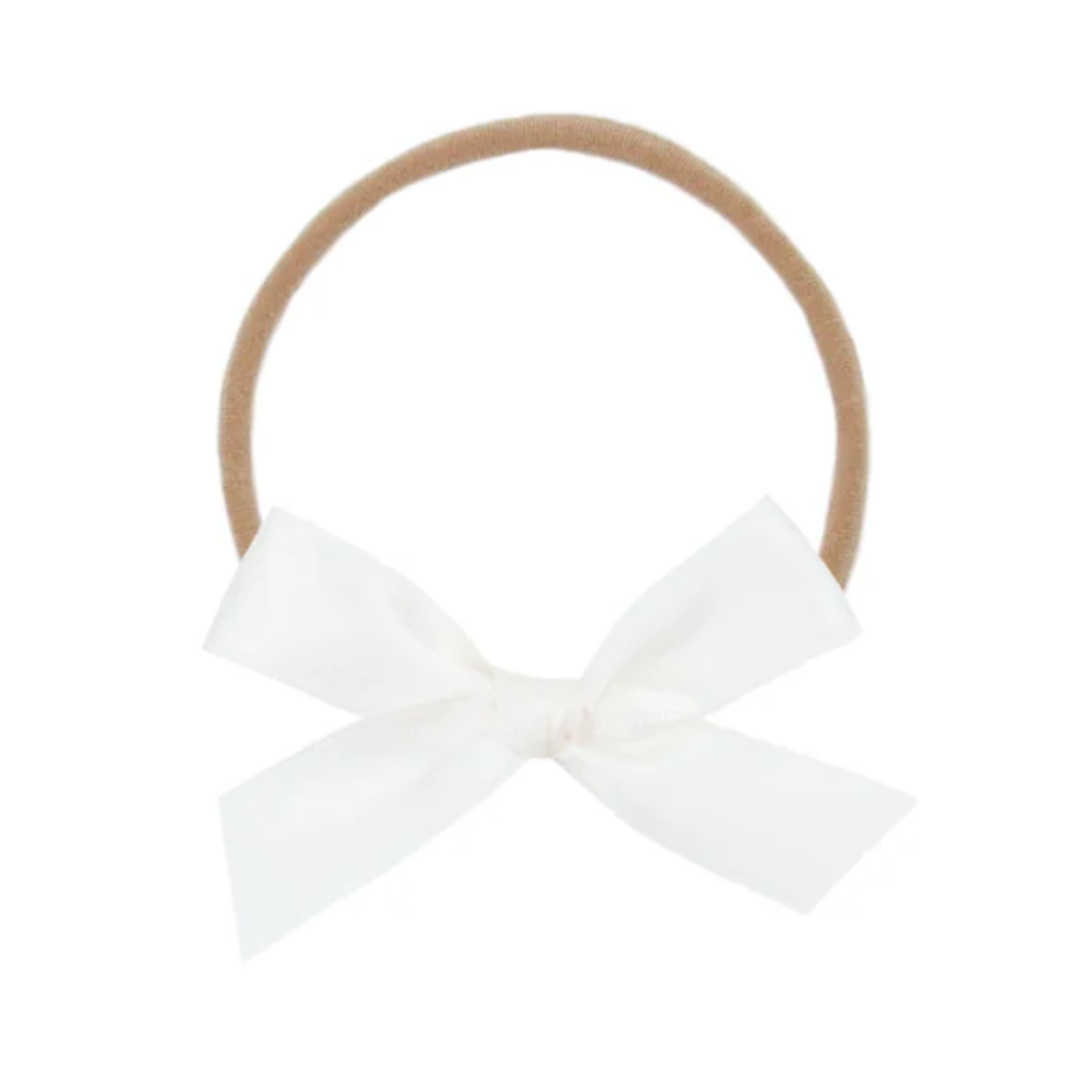 Lou Lou and Company Satin Bow - White Headband