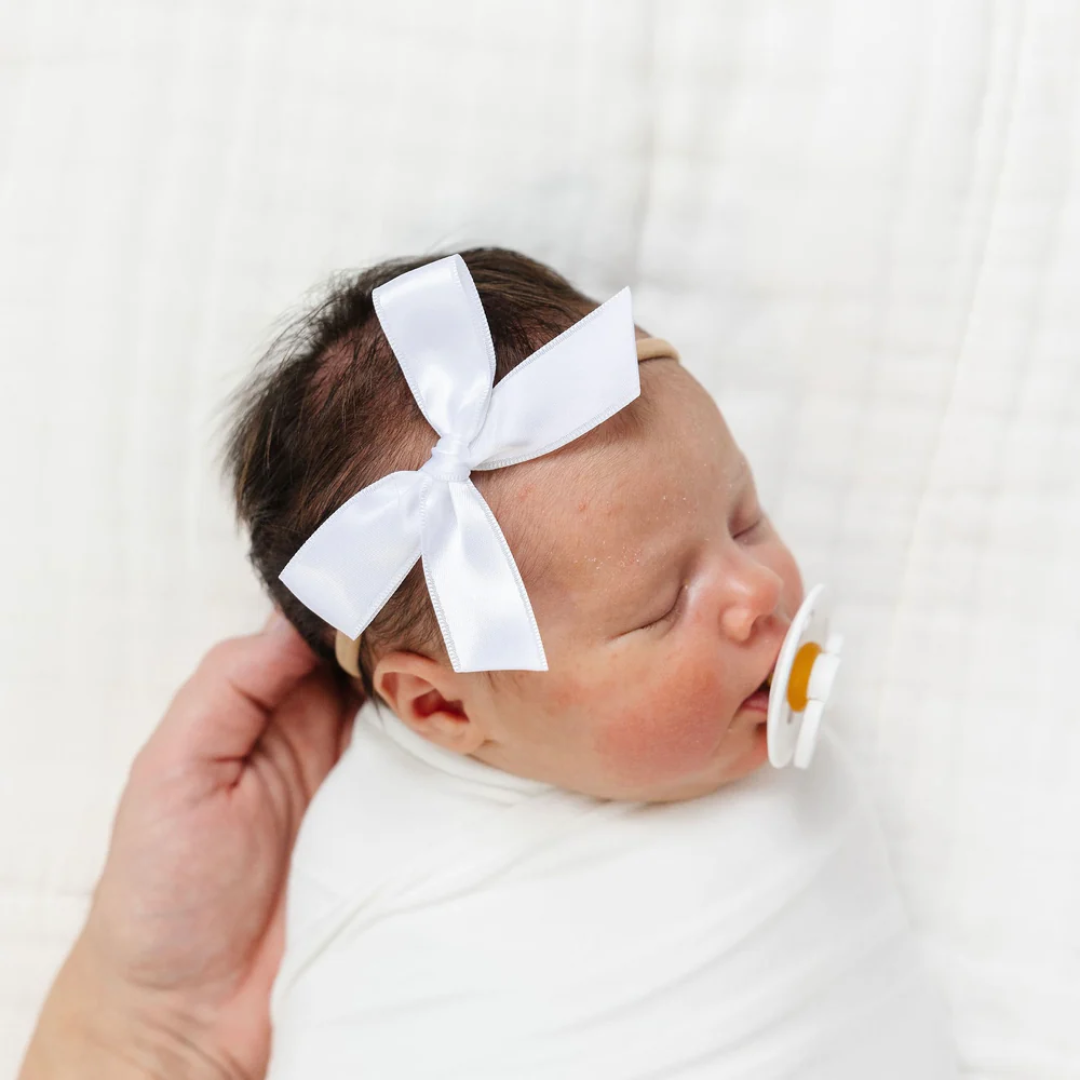 Lou Lou and Company Satin Bow - Cream Headband