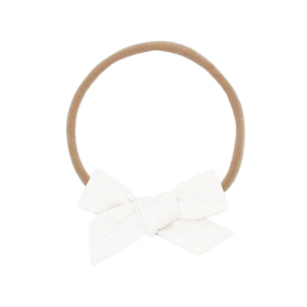 Lou Lou and Company Linen Bow - White Headband