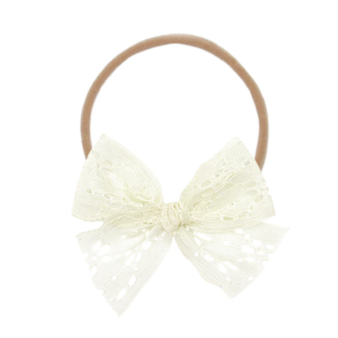 Lou Lou and Company Lace Bow - Ivory Daisy Headband