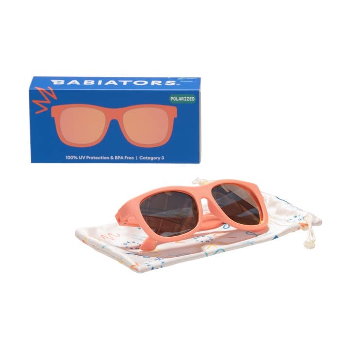 Babiators Perfect Papaya Polarized Kids Sunglasses w/ Mirrored Lens