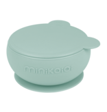 MinikOiOi Bowly Silicone Suction Bowl with Lid| River Green