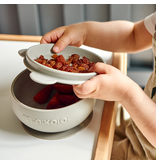 MinikOiOi Bowly Silicone Suction Bowl with Lid| Mineral Blue