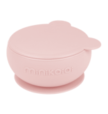 MinikOiOi Bowly Silicone Suction Bowl with Lid| Pinky Pink